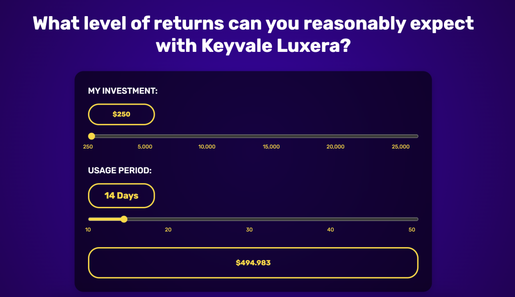 Calculator Keyvale Luxera