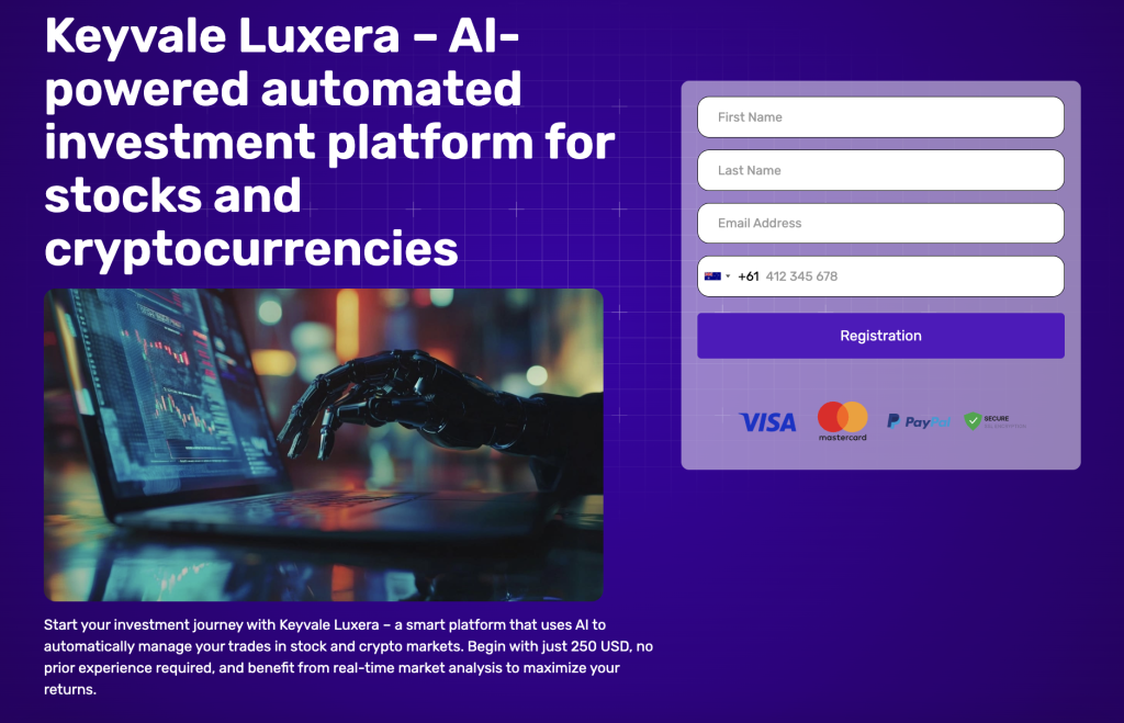 First Screen Keyvale Luxera